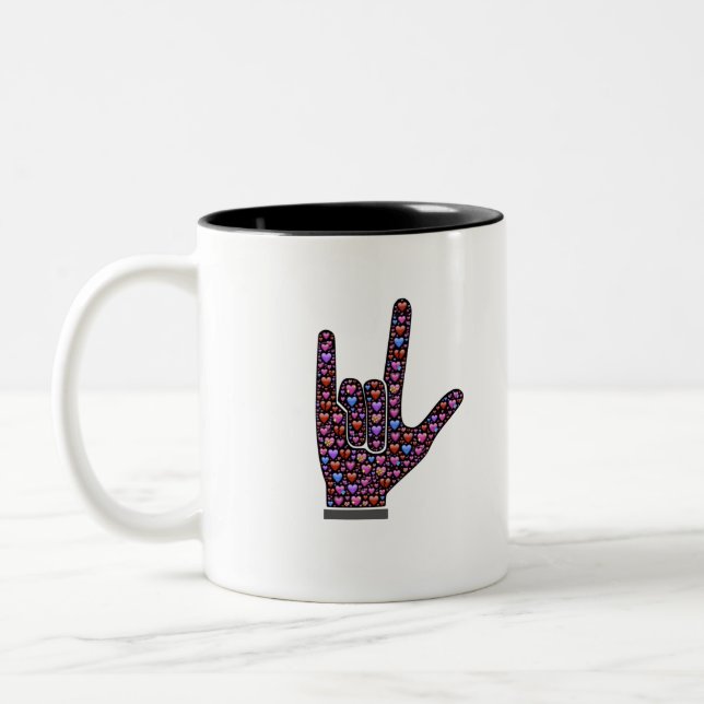 I Love You ASL Two-Tone Coffee Mug (Left)