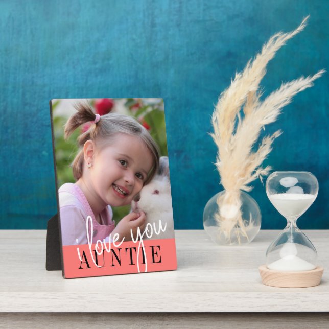 I Love You Auntie Custom Photo Plaque (Side)
