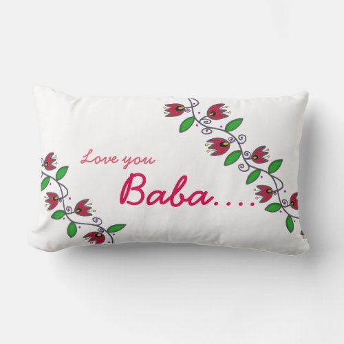 I Love You Baba Eternity vine pillow