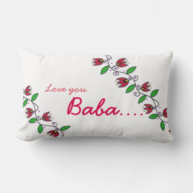I Love You Baba Eternity vine pillow (Front)