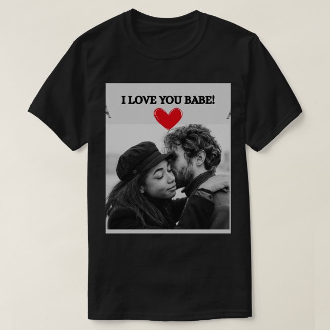 I Love You Babe Black Short-Sleeve Men's T-Shirt (Design Front)