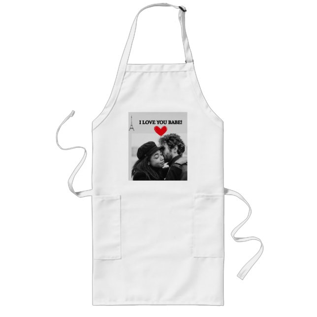I Love You Babe White Apron  (Front)