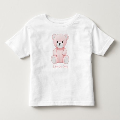 I Love You Baby Pink Bear Cuddly Toy  Bodysuit