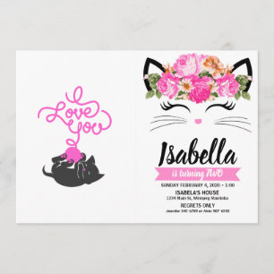 I love you - ball of wool - Choose back color Invitation