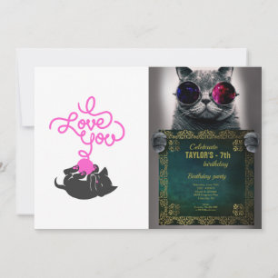 I love you - ball of wool - Choose back color Invitation