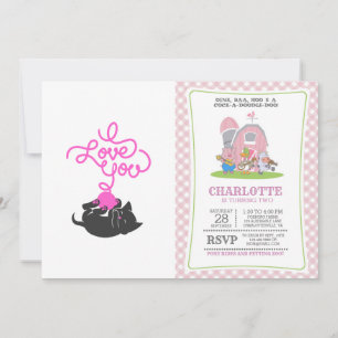 I love you - ball of wool - Choose back color Invitation