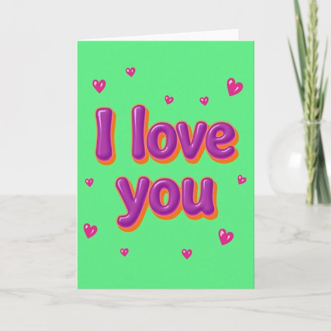 I Love You Balloon Letter Card (Front)