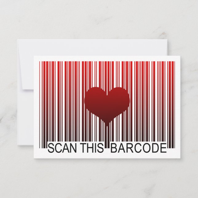 I LOVE YOU BARCODE INVITATION (Front)