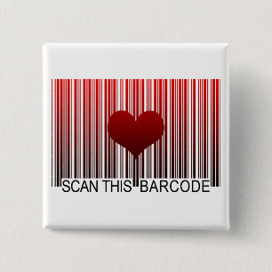 I LOVE YOU BARCODE PINBACK BUTTON