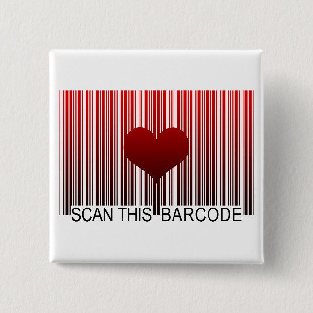 I LOVE YOU BARCODE PINBACK BUTTON (Front)
