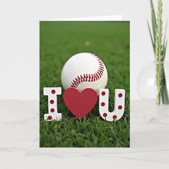 I Love You Baseball Scene Card (Front)