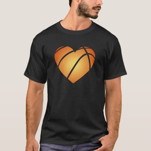 I Love You Basketball Heart Valentines Day T_Shirt