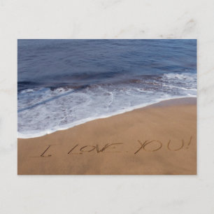 I love you ... beach love postcard