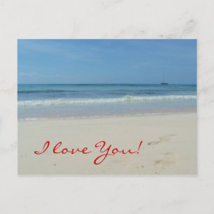 I Love You Beach Postcard