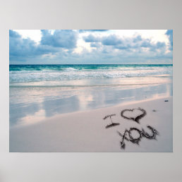 I Love You, Beach Sunset Poster