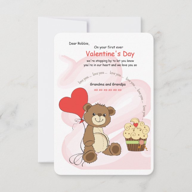 I love You Bear Valentine's Day Card (Front)