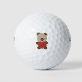 I Love You Beary Much Cute Teddy Bear Golf Balls by Egg_Tooth at Zazzle