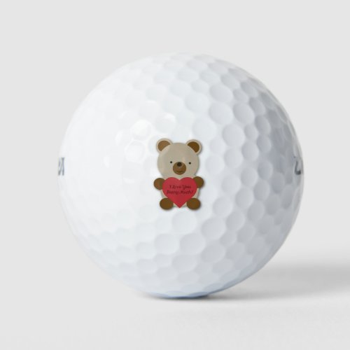 I Love You Beary Much Cute Teddy Bear Golf Balls
