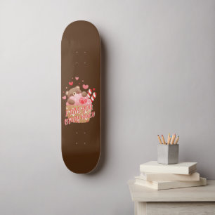 I LOVE YOU BEARY MUCH funny valentine's day Skateboard