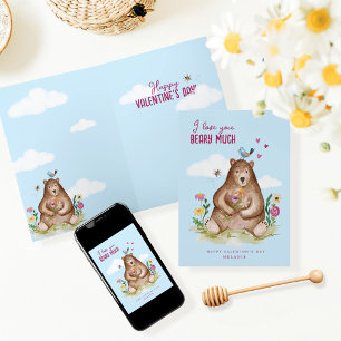 I Love You Beary Much Happy Valentine Day Bear Holiday Card