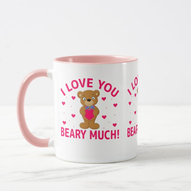 I Love You Beary Much Teddy Bear Mug (Left)