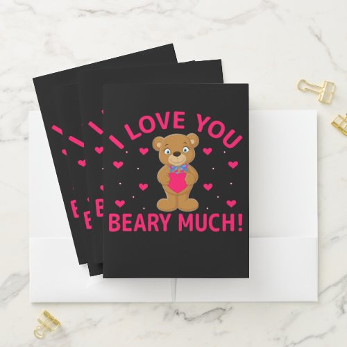 I Love You Beary Much Teddy Bear Pocket Folder