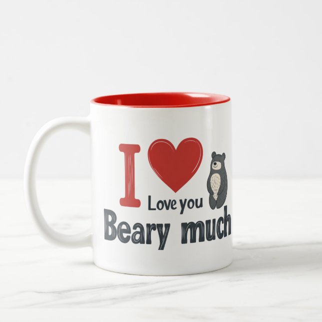 I Love you Beary much Two-Tone Coffee Mug (Left)