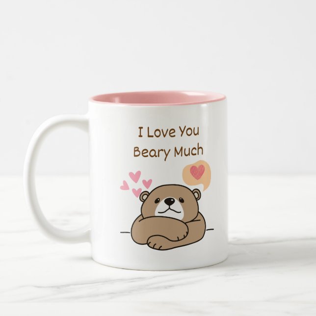I love you beary much  Two-Tone coffee mug (Left)