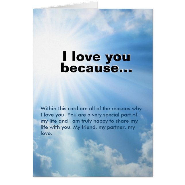I Love You Because... Cards (Front)