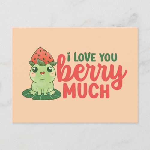 I Love You Berry Much Cute Funny Valentines Day Postcard