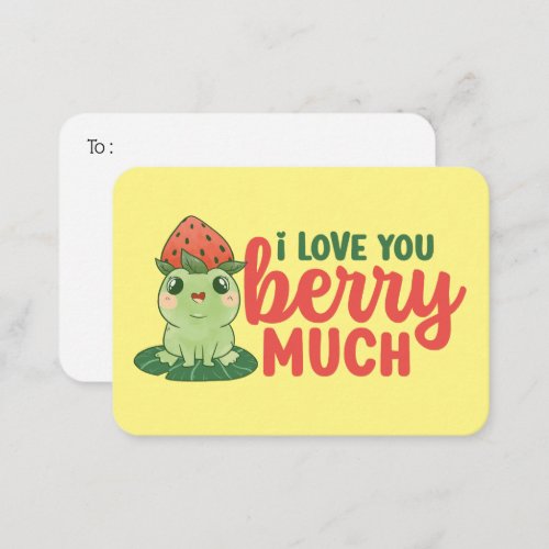 I Love You Berry Much Funny Cute Valentines Day Note Card