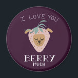 I Love You BERRY Much | Funny Strawberry Dog Pun Magnet<br><div class="desc">This is a super cute illustration of a dog with a strawberry head. The text says “I love you BERRY much”. It’s a funny pun design perfect for everyday use or for Valentine’s day!</div>