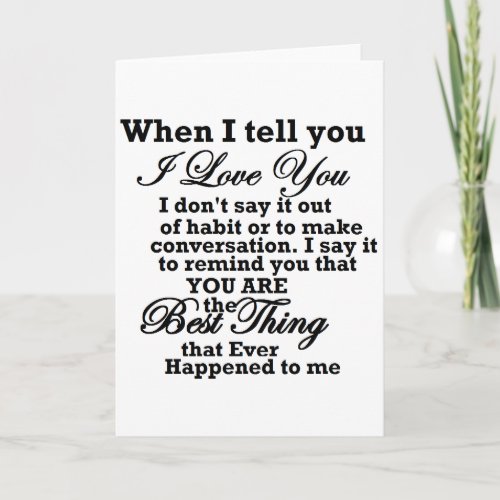 I love you best thing ever card