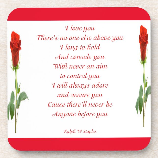 I love you beverage coaster (Front)