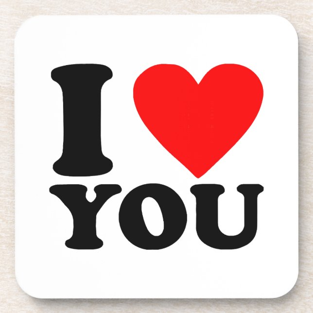 I Love You Beverage Coaster (Front)