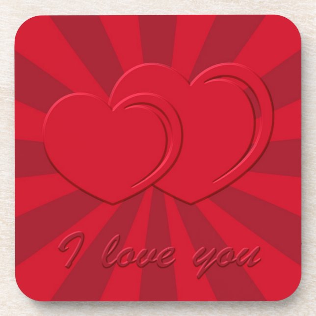I love you beverage coaster (Front)