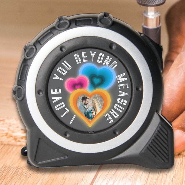 I love you beyond measure groovy  hearts photo tape measure (Creator Uploaded)
