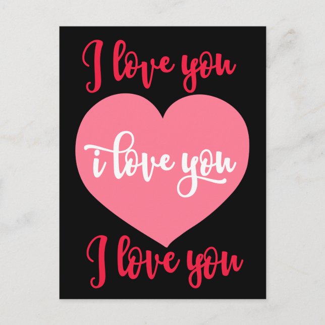 I Love You Big Heart for Valentine's Day Holiday Postcard (Front)