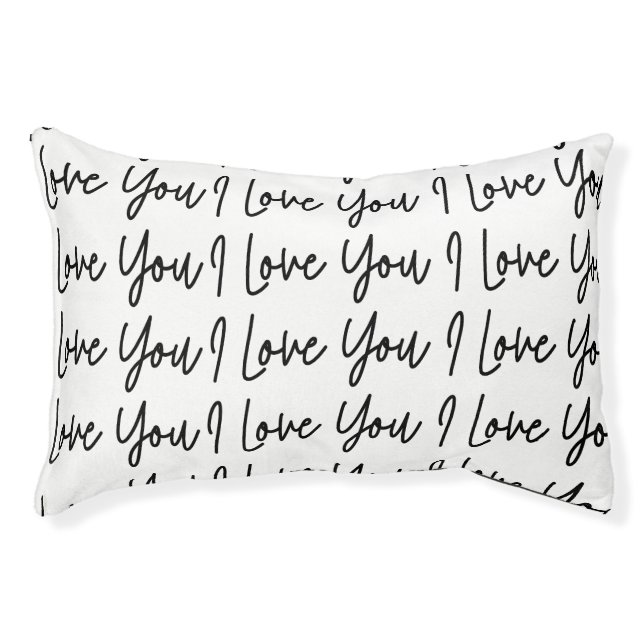 I Love You Black and White Valentines Day  Pet Bed (Front)