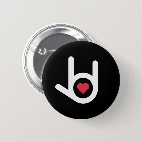 I Love You Black Button