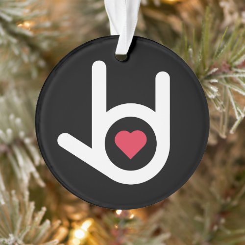 I Love You Black Christmas Ornament