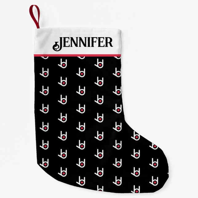 I Love You Black Christmas Stocking (Front)