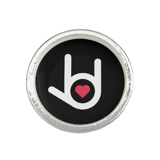 I Love You Black Ring (Front)