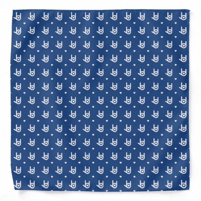 I Love You Blue Bandana (Front)