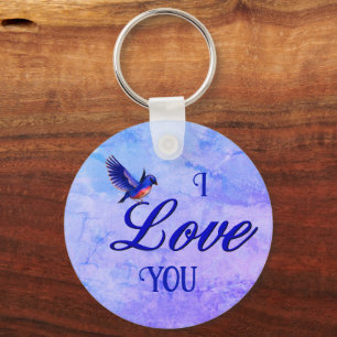 I Love You Bluebird Keychain