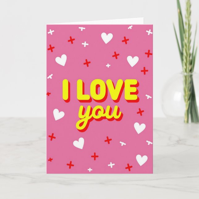 I Love You Bold Pop Art Card (Front)