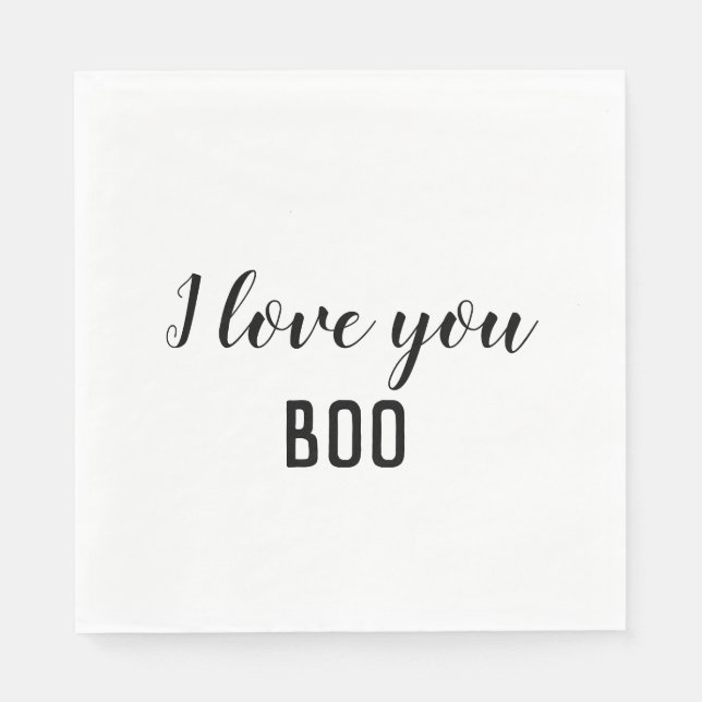 I love you boo napkins (Front)