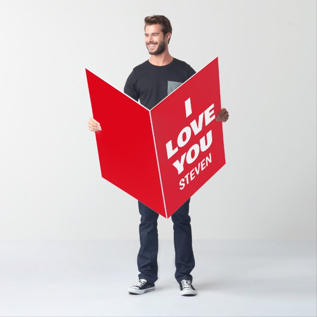 I Love You Boyfriend Valentines Personalized Big Card (In Situ)