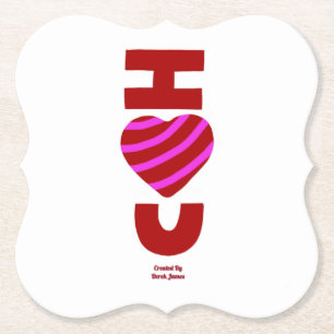 I Love You Bracket Paper Coaster