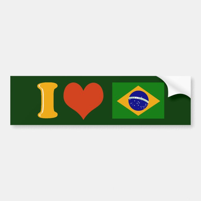 I love you Brazil Bumper Sticker (Front)